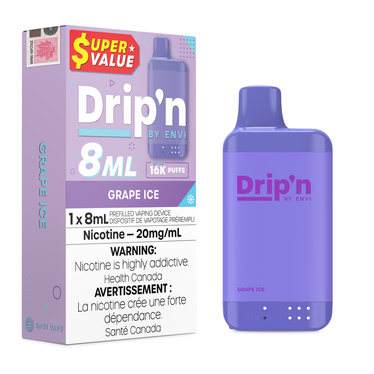 Drip&#39;n 8ML - 16k Disposable (ON)