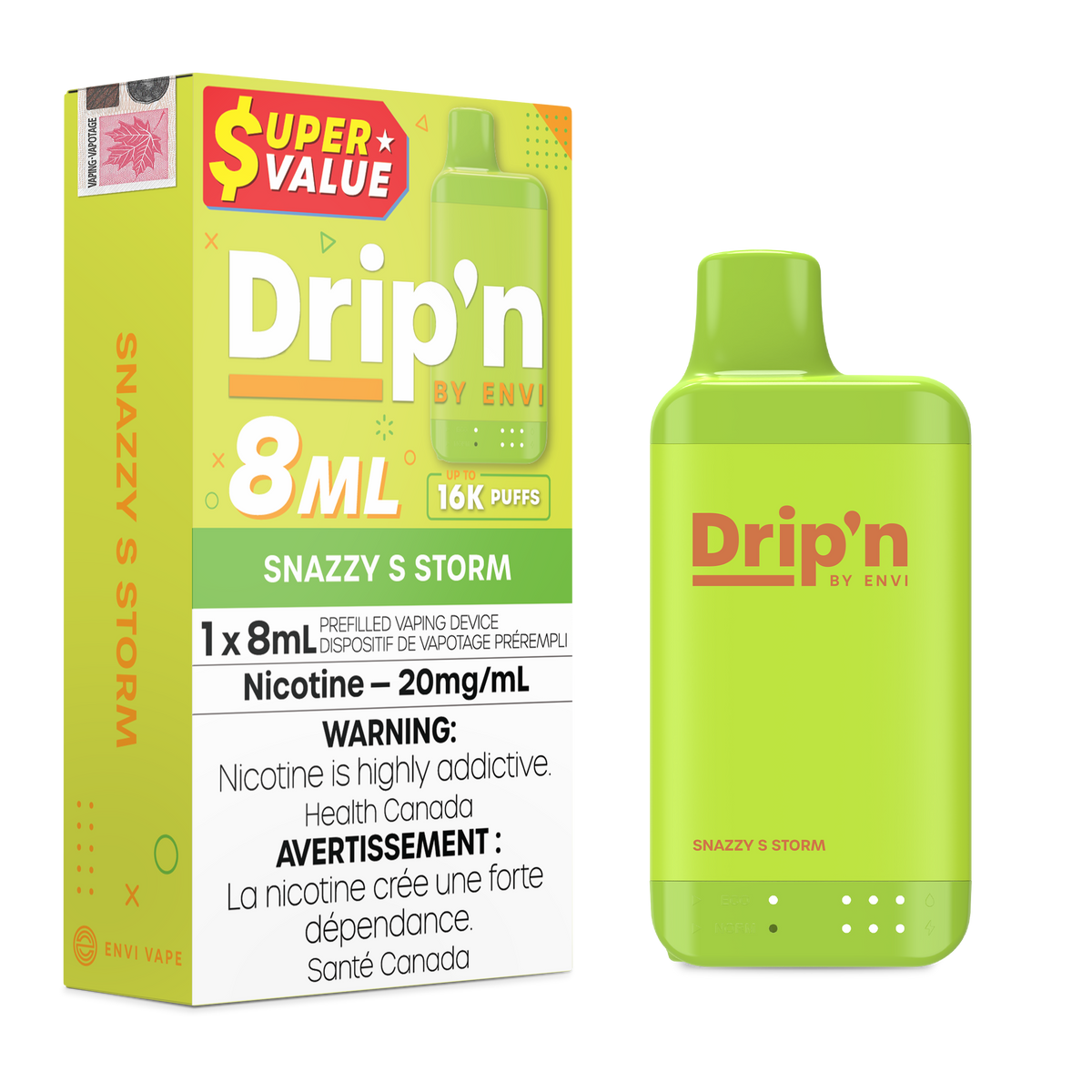 Drip&#39;n 8ML - 16k Disposable (ON)