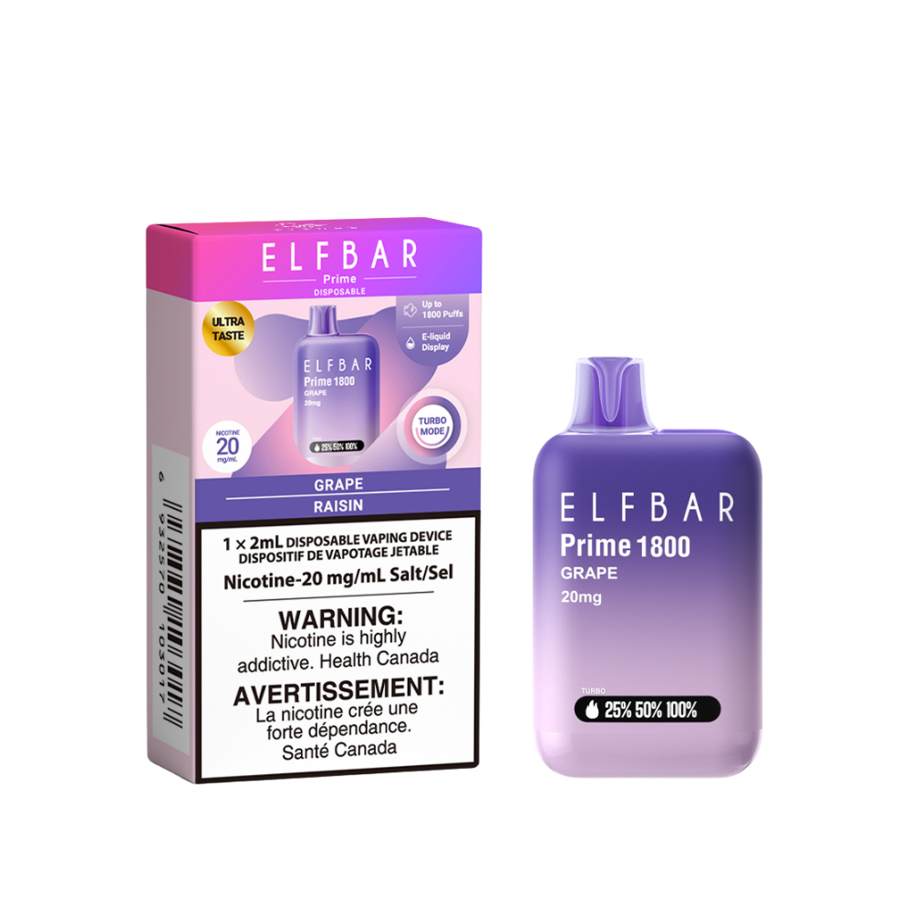 ELF Bar Prime 1800 Disposable Vape (ONTARIO)