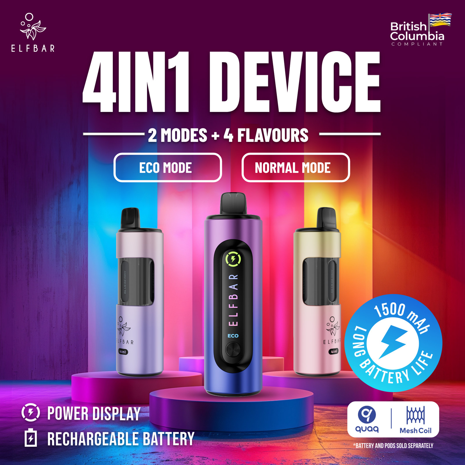 Elf Bar 4In1 Closed Pod Battery